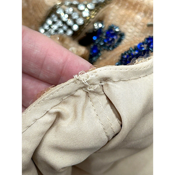 Mac Duggal 93546 Size 14 Beaded Sequin Long Bishop Sleeve Evening Dress NWT FLAW - Picture 15 of 16